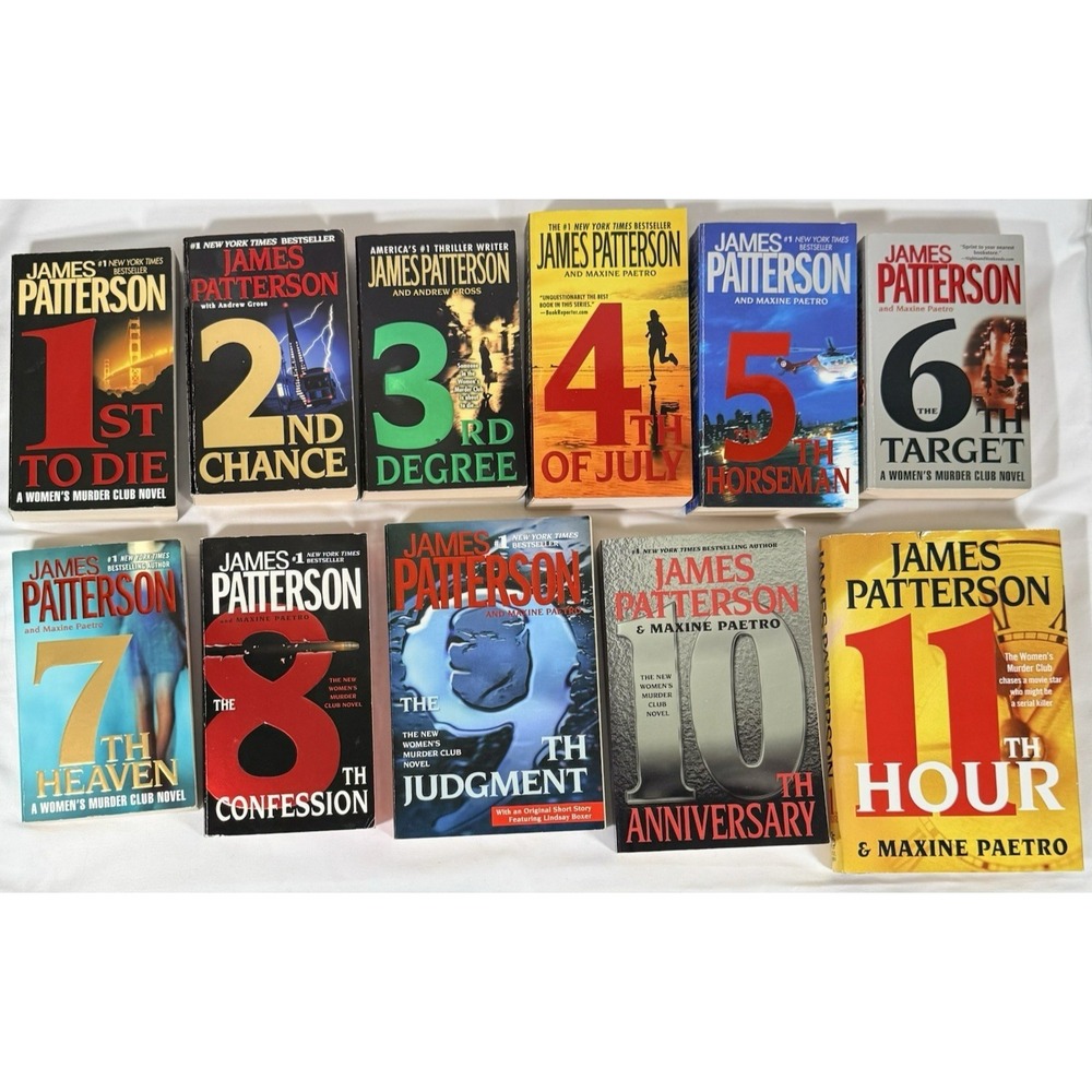 James Patterson Book Lot Women's Murder Club 1-11 Mixed Multi Mystery Thriller